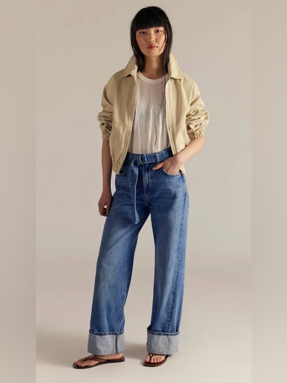 FREE PEOPLE x We The Free East Bay Cuffed Jeans/Spunky size 31 - Picture 2 of 16